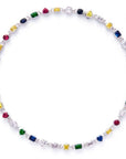 Pharrell Williams grills are studded with sapphires, rubies and emeralds. INFINITY GAUNTLETS jewelry diamond choker jacob & co short necklace gemstone heart Gabby Elan Jewelry infinity stone grillz grill grills
