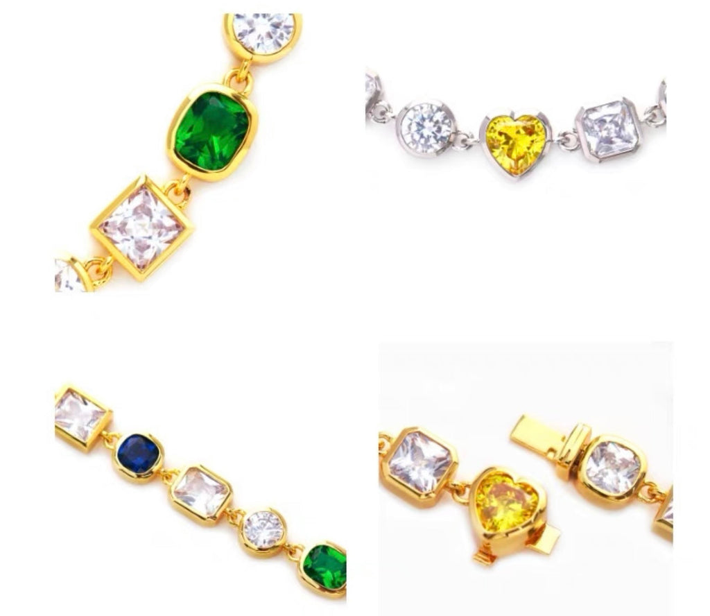 Pharrell Williams grills are studded with sapphires, rubies and emeralds. INFINITY GAUNTLETS jewelry diamond choker jacob & co short necklace gemstone heart Gabby Elan Jewelry infinity stone grillz grill grills