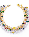 Pharrell Williams grills are studded with sapphires, rubies and emeralds. INFINITY GAUNTLETS jewelry diamond choker jacob & co short necklace gemstone heart Gabby Elan Jewelry infinity stone grillz grill grills