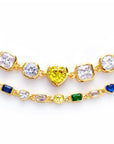 Pharrell Williams grills are studded with sapphires, rubies and emeralds. INFINITY GAUNTLETS jewelry diamond choker jacob & co short necklace gemstone heart Gabby Elan Jewelry infinity stone grillz grill grills