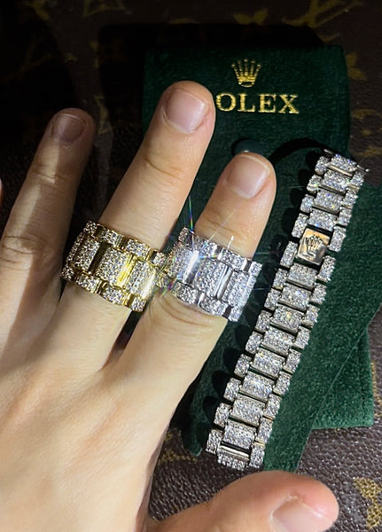 Rolex ring on sale iced out