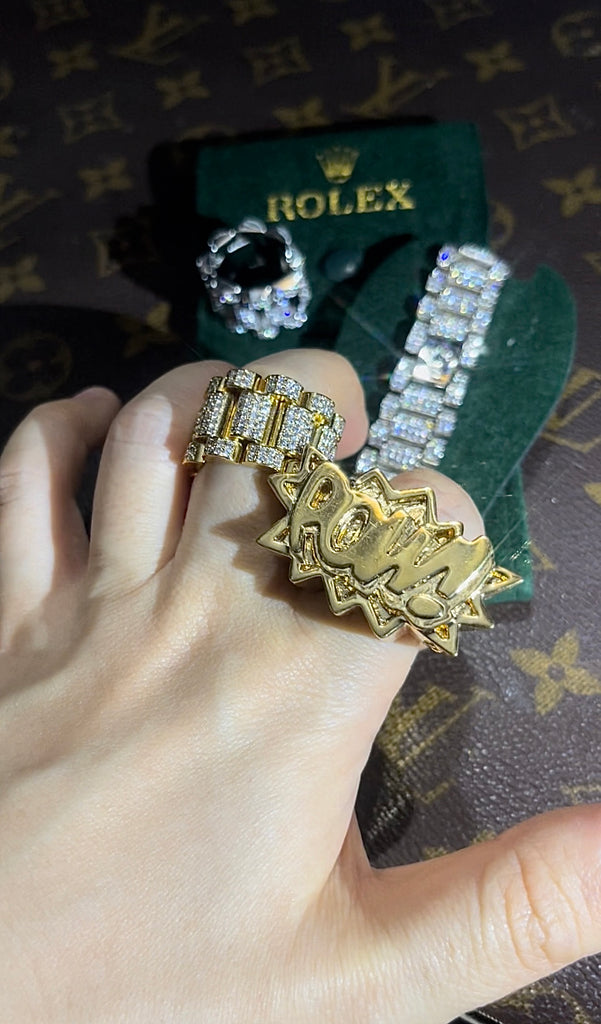 Fully iced Presidential ring - Silver