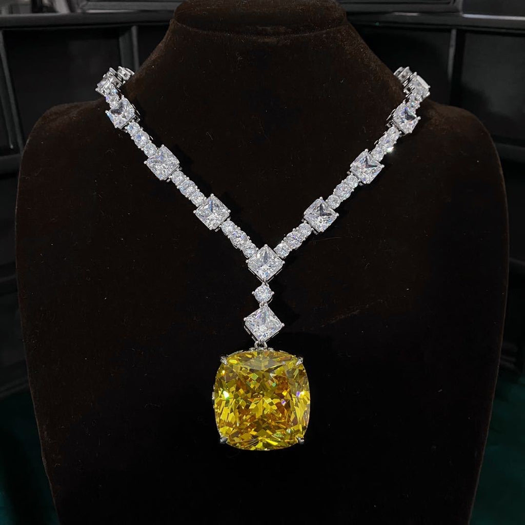 Beyoncé's Tiffany & Co diamond necklace is worth $30 million harpersbazaar.com tiffany yellow diamond necklace beyonce' from The 128-carat yellow diamond was worn by Hepburn during the Breakfast At Tiffany's press tour in 1961, and was seen again on Lady Gaga