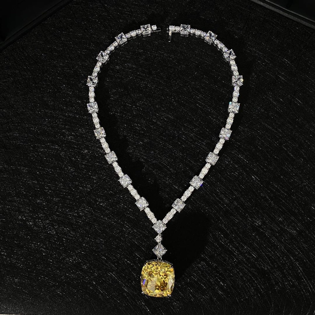 Beyoncé's Tiffany & Co diamond necklace is worth $30 million harpersbazaar.com tiffany yellow diamond necklace beyonce' from The 128-carat yellow diamond was worn by Hepburn during the Breakfast At Tiffany's press tour in 1961, and was seen again on Lady Gaga