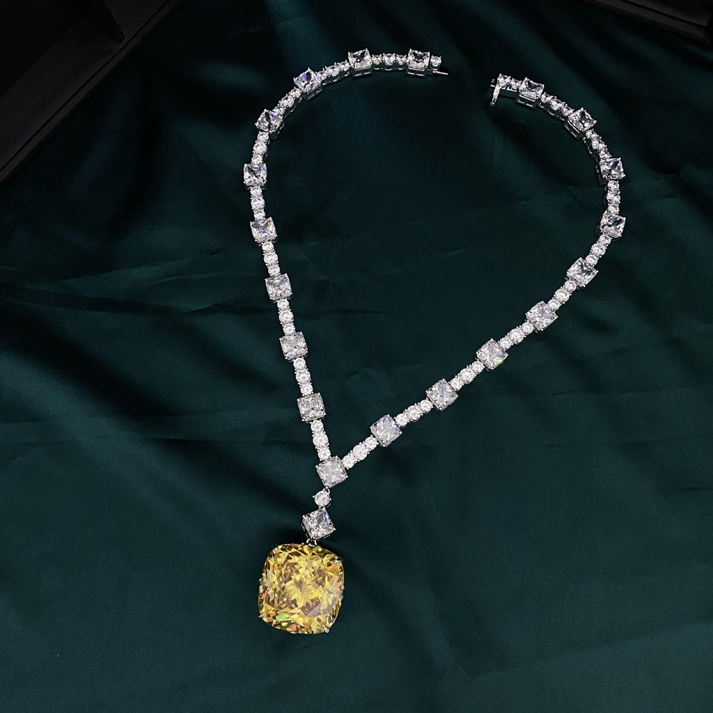 Beyoncé's Tiffany & Co diamond necklace is worth $30 million harpersbazaar.com tiffany yellow diamond necklace beyonce' from The 128-carat yellow diamond was worn by Hepburn during the Breakfast At Tiffany's press tour in 1961, and was seen again on Lady Gaga