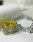 Beyoncé's Tiffany & Co diamond necklace is worth $30 million harpersbazaar.com tiffany yellow diamond necklace beyonce' from The 128-carat yellow diamond was worn by Hepburn during the Breakfast At Tiffany's press tour in 1961, and was seen again on Lady Gaga