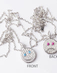 eyefunny smiling face thunder pendant necklace chain diamond jbalvin kim jones clot virgil offwhite