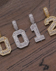 Custom number baguette pendant necklace chain dialmond fully iced instagram famous rapper jewelry hip hop top jewelers
