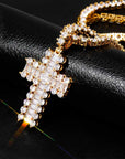 Vintage baguette cross pendant necklace free chain kanye west travis scott liluzivert vlone