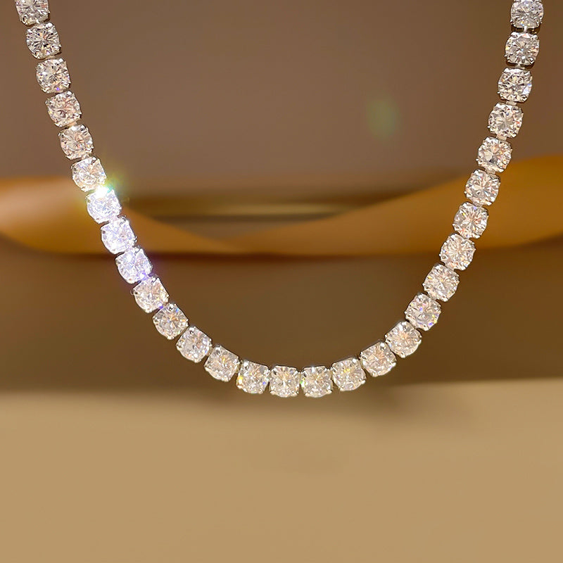 harry winston Tennis Necklace diamond 925 silver white gold diamonds