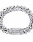 curb cuban link 14mm necklace bracelet chain fully iced custom clasp diamond ifandco