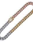 Miami Cuban Chain 14mm 18mm tri-colored Necklace Chain For Men Gold Silver Color Iced Out Micro Pave Cubic Zircon Hip Hop Jewelry shopgld