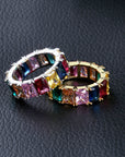 princess cut vvs diamond Eternity Ring custom made ifandco multicolored