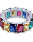 princess cut vvs diamond Eternity Ring custom made ifandco multicolored