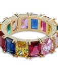 princess cut vvs diamond Eternity Ring custom made ifandco multicolored