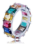 princess cut vvs diamond Eternity Ring custom made ifandco multicolored