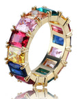 princess cut vvs diamond Eternity Ring custom made ifandco multicolored