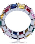 princess cut vvs diamond Eternity Ring custom made ifandco multicolored