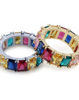 princess cut vvs diamond Eternity Ring custom made ifandco multicolored