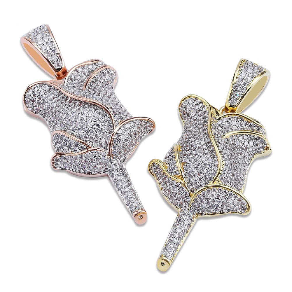 valentines gift rose pedant necklace free matching chain icebox diamond elliot eliantte