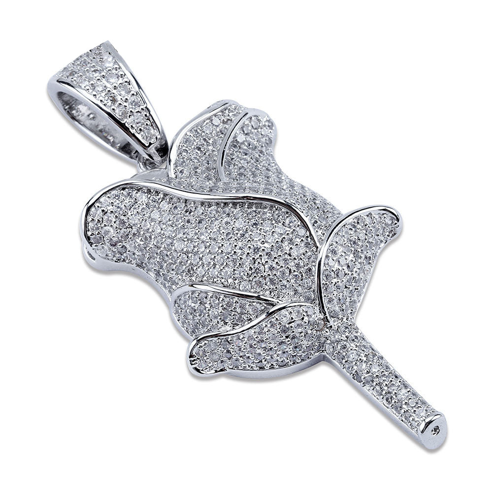 valentines gift rose pedant necklace free matching chain icebox diamond elliot eliantte