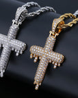dripping cross pendant necklace chain quavo gifted saweetie icebox diamond ice