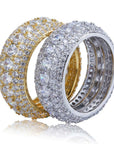 fully iced out 5 rows diamond ring lil pump liluzivert vvs diamond ifandco as seen on drake affordable hip hop jewelry