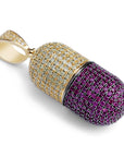 14K Gold Iced Out Detachable Pill Emoji Pendant vvs diamond ifandco shopgld
