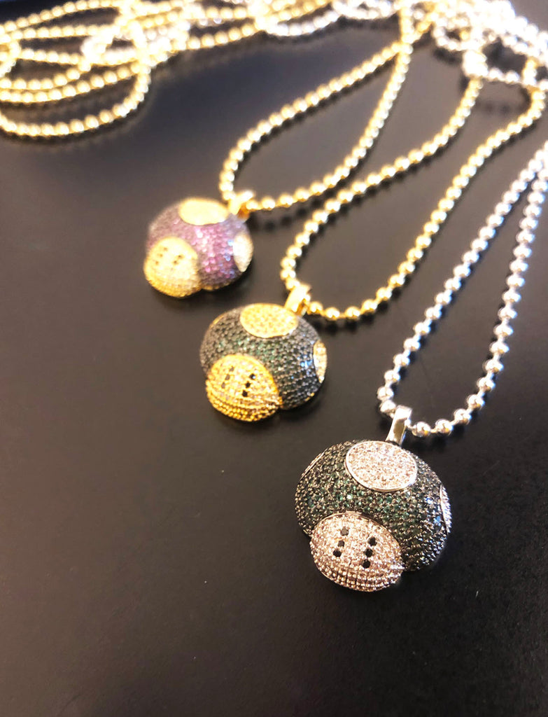 Super mario bro's star pendant necklace ball chain free matching chain ifandco pharrell mushroom