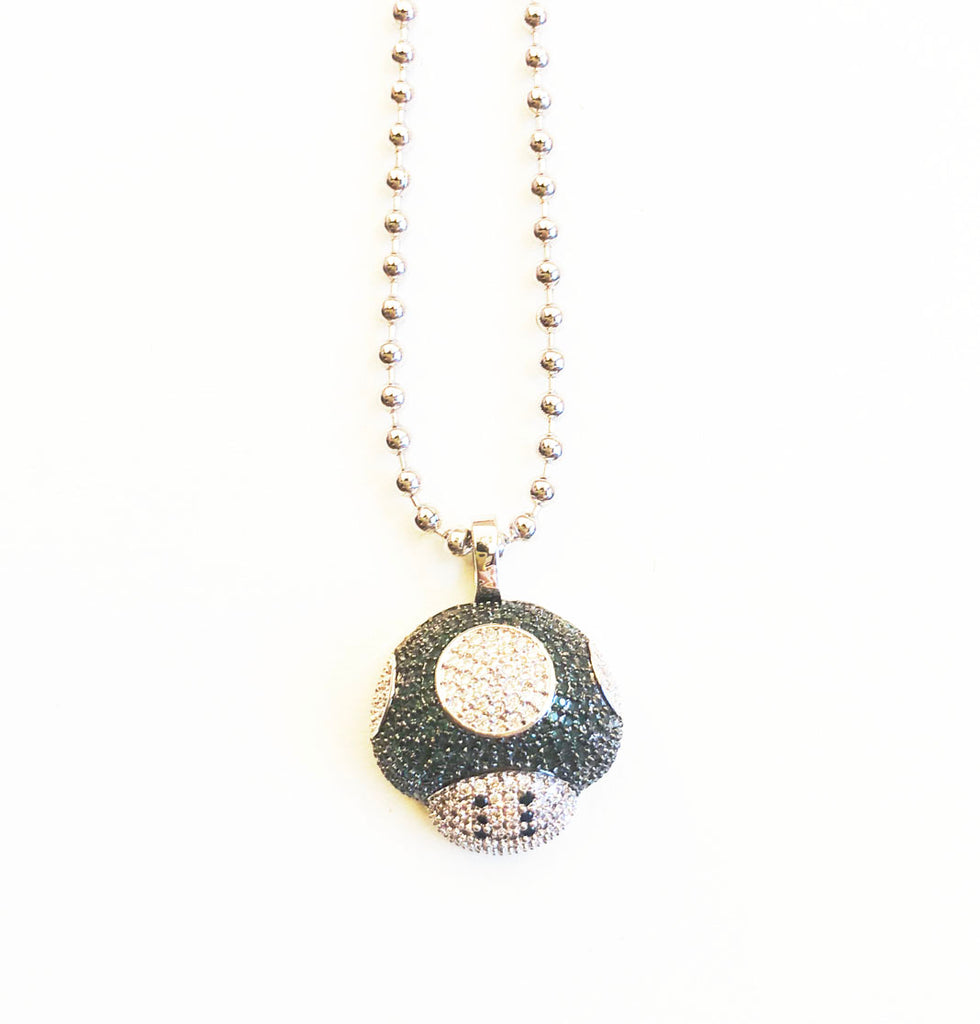 Super mario bro's star pendant necklace ball chain free matching chain ifandco pharrell mushroom
