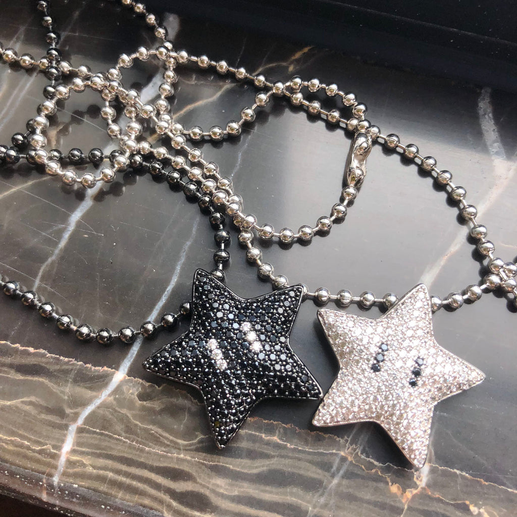 Super mario bro's star pendant necklace ball chain free matching chain ifandco pharrell mushroom