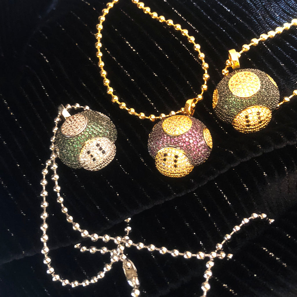 Super mario bro's star pendant necklace ball chain free matching chain ifandco pharrell mushroom