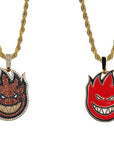 Custom Flame reversed travis pendant necklace chain
