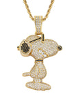 Iced Out diamond Charlie Brown Snoopy pendant necklace with free matching chain included free shipping top rappers jewelry brand urban fashion jewelers shopgld