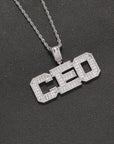 Custom number letter name baguette pendant necklace chain dialmond fully iced instagram famous rapper jewelry hip hop top jewelers