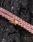 4MM Solitaire Pink Simulated Diamonds Tennis Chain ifandco kylie jenner cardi b shopgld