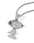 Iced Out diamond Charlie Brown Snoopy pendant necklace with free matching chain included free shipping top rappers jewelry brand urban fashion jewelers shopgld