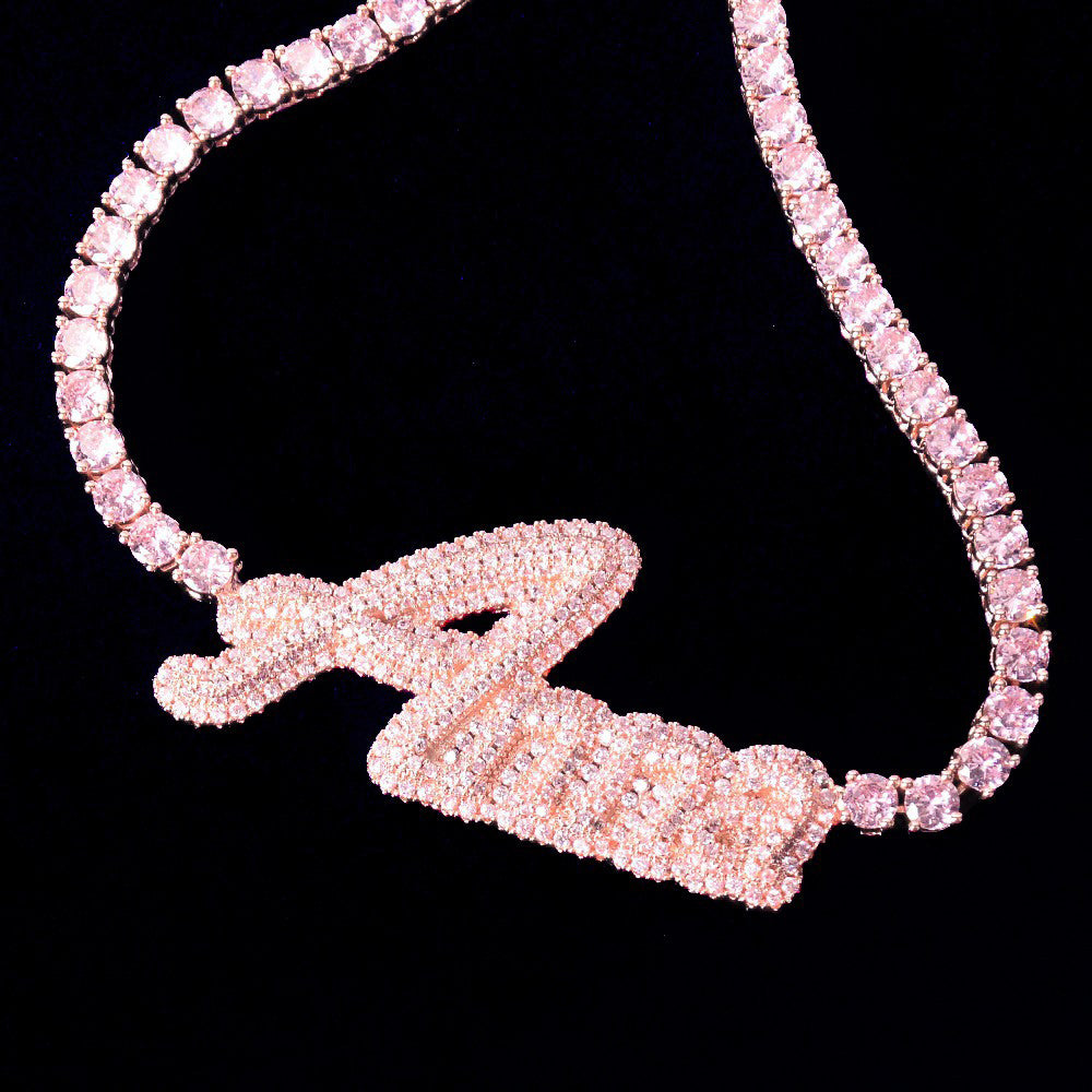Hailey Bieber Wears Diamond Necklace With Her Married Last Name Vogue people.com custom name diamond necklace tennis link chain