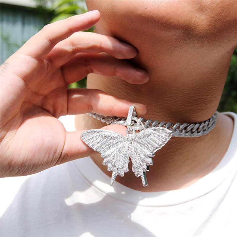 cuban link chian necklace pendant free matching chain affordable hip hop jewelry best gold diamond vvs icebox ifandco