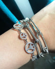 Safety pin pave bracelet - Yellow Gold