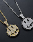 Drew Smiley face as seen on Justin bieber yummy wall necklace chain vvs ifandco diamond free