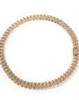 fully iced out 12mm curb cuban link necklace chain in baguette diamond White Gold shopgld