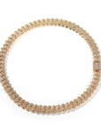 fully iced out 12mm curb cuban link necklace chain in baguette diamond White Gold shopgld