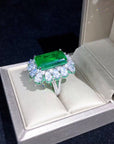 Zambian Emerald Cut Ring engagement rare vvs jeweler diamond tyler the creator playboi carti