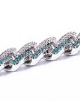 two tone curb cuban link bracelet blueface diamond gold buy travis scott