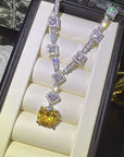 Beyoncé's Tiffany & Co diamond necklace is worth $30 million harpersbazaar.com tiffany yellow diamond necklace beyonce' from The 128-carat yellow diamond was worn by Hepburn during the Breakfast At Tiffany's press tour in 1961, and was seen again on Lady Gaga
