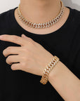 17mm fully iced baguette diamond cuban link necklace chain White Gold yellow gold asap rocky playboi carti lil uzi vert hip hop jewelry custom made