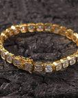 Emerald-Cut Diamond Eternity Line Tennis Bracelet in white gold travis scott