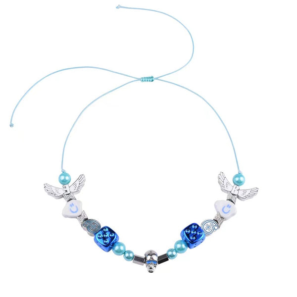 ASAP Rocky dice choker pearl necklace set Blue angel – Bijouterie