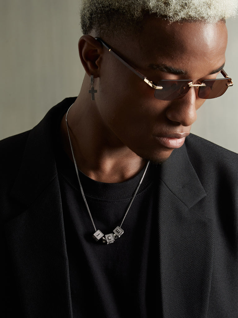 baby block letter custom necklace chain choker jesus is king kanye west rhude virgil off white